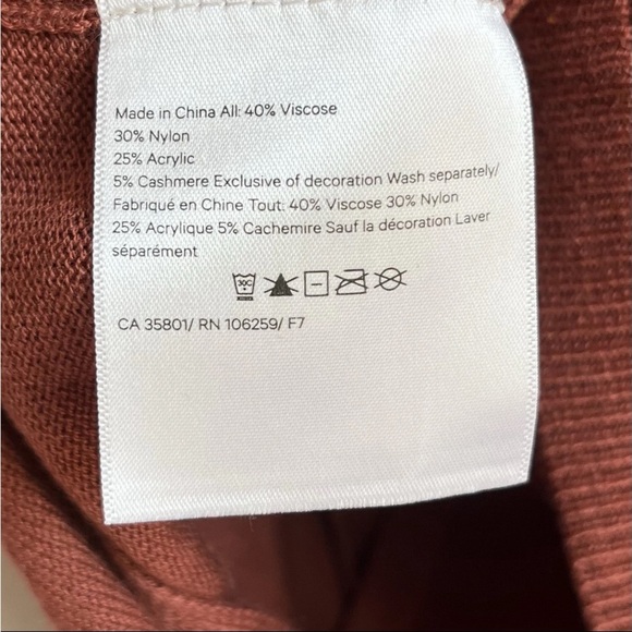 Lululemon Back To Balance Sz 8 LS Sweater Rustic Clay Open Back Cashmere READ - Picture 2 of 10